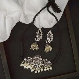 Sangria Stones Studded & Beaded Jewellery Set-29