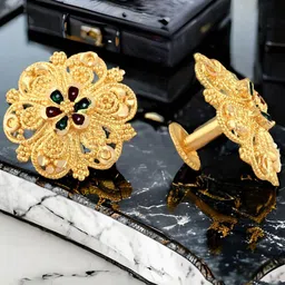 DIVASTRI Gold-Plated Floral Shaped Studs-35