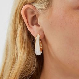 Accessorize Resin Oval Shaped Half Hoop Earrings-image-0