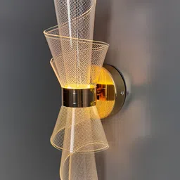 GAUVIK Gold-Toned Acrylic Contemporary Abstract 3 Different Color Mode Changing Wall Lamp-picture-4