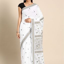 BUTA BUTI Polka Dot Pure Cotton Saree-image-84