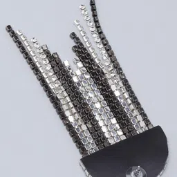 KPOP Silver-Plated Rhinestone Studded Tasselled Drop Earrings image 5