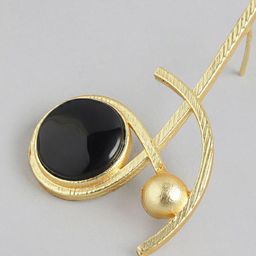 Anouk Gold-Plated Artificial Stones Studded Geometric Drop Earrings image 4