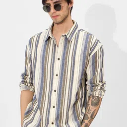 The Souled Store Men Opaque Striped Casual Shirt-14