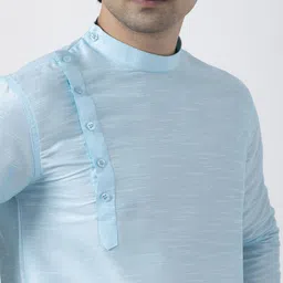 DEVOILER Men Regular Dupion Silk Kurta with Pyjamas image 2