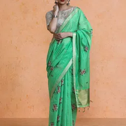 SARHA Woven Design Chanderi Cotton Saree-image-42