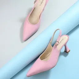 DressBerry Women Leather Pointed Toe Party Kitten Pumps-19
