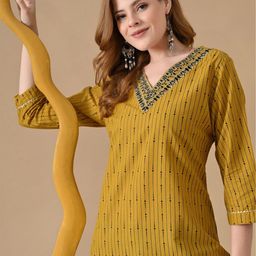 BKApparels Women Striped Daily Cotton Straight Kurta-image-93