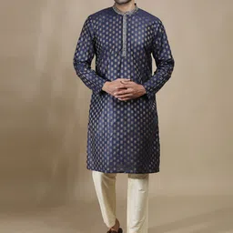 FILORI STUDIO Woven Design Mandarin Collar Thread Work Kurta-picture-39