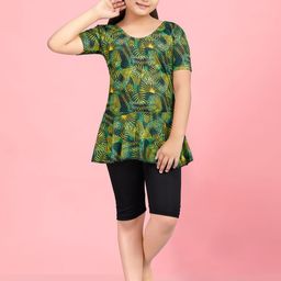 BAESD Girls Tropical Printed Swimming Dress With Attached Tights-picture-27