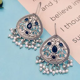 Sangria Silver Plated Beaded Earrings-34