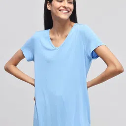 necesera Women V-Neck Short Sleeves Oversized Tshirts-image-17