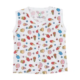 SMILEY BUTTONS Infants Round Neck Printed Cotton Jhablas MBJ-001_0-6M-image-20