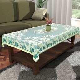 Kuber Industries Blue Floral Cotton 4-Seater Table Cover-81