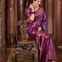 VILLE FASHION Woven Design Zari Kanjeevaram Saree-picture-17