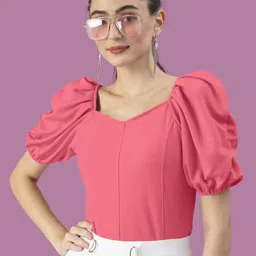 Dream Beauty Fashion Sweetheart Neck Puff Sleeve Top-image-42