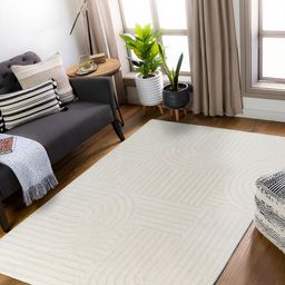 PLIVANA Cream-Coloured Solid Polyester Indoor Carpet-15