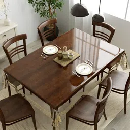 LooMantha Transparent Plastic 6-Seater Table Cover-10