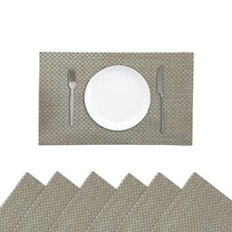 Black gold Pack Of 6 Beige PVC Table Placemats-picture-11