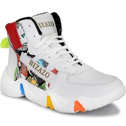 Bizazo Men White Casual Shoes-image-119