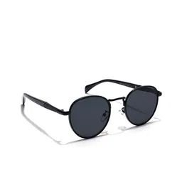 Voyage Adults Round Sunglasses with UV Protected Lens 2539MG5787-Black-44