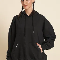 PockMAN Women Solid Full Sleeve Hooded Pullover Sweatshirt-picture-49