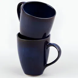 Storepedia Blue & Brown Handcrafted Solid Ceramic Glossy Mugs Set of Cups and Mugs-14