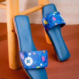 Sangria Women Printed Open Toe Flats-17