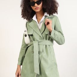 SHOWOFF Women Suede Windcheater Longline Tailored Jacket-image-61