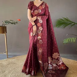 zinzraa Woven Design Zari Pure Silk Saree-picture-23
