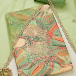 Soch Printed Organza Unstitched Dress Material-58