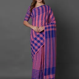 KALINI Striped Printed Saree witgh Blouse Piece-23