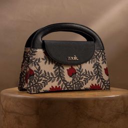 ZOUK Floral Printed Structured Sling Bag with Tasselled-7