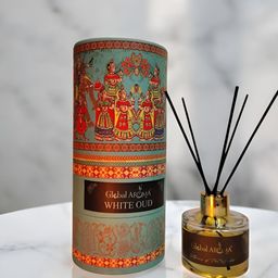 GLOBAL AROMA Blue & Red Printed White Oud Reed Aroma Oil Diffuser & Sticks 120ml-32