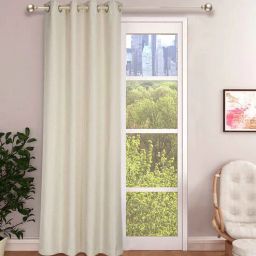 the conversion Cream Premium Jute Solid 8ft Light Filtering Eyelet Longdoor Curtain (1 Pc)-picture-44