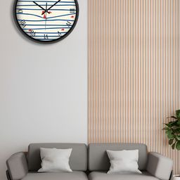 OLIVE TREE Black & Off White Printed Contemporary Wall Clock-image-51