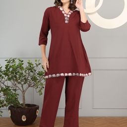 Anouk Floral Printed Printed Cotton Tunic With Trousers Co-Ords-image-55