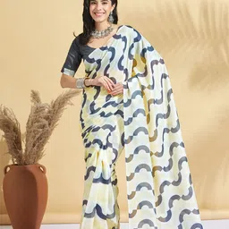 RACHNA Geometric Printed Ready to Wear Saree-image-77
