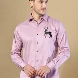 DESIGN UP Graphic Printed Spread Collar Standard Slim Fit Cotton Casual Shirt-image-36