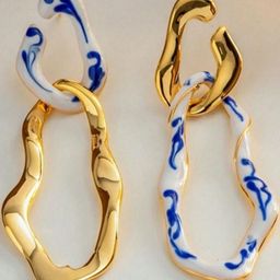 A little Extra Gold-Plated Drop Earrings-12