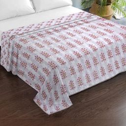 KLOTTHE Pink Floral AC Room 150 GSM Double Bed Dohar-image-89