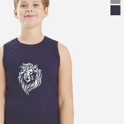 Bodycare Kids Boys Pack Of 2 Soft Breathable Sleeveless Cotton Vests KGA2016GRRB-80-image-130
