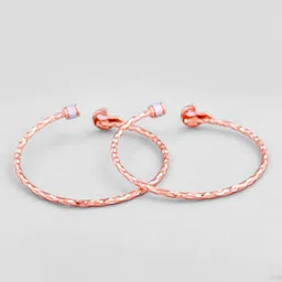 DIVASTRI Set Of 2 Rose Gold-PlatedDual Tone & Artificial Beads Studded Bangles image 2