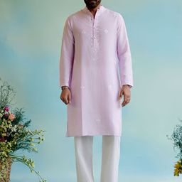 NERO Men Embroidered Flared Sleeves Thread Work Kurta-picture-4