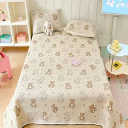 JC HOME Beige & Brown Printed Pure Cotton Single Bed Covers 2 x 1.5 m-image-29