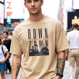 SMARTEES Oversized Typography Printed Drop-Shoulder Sleeves Cotton T-Shirt-picture-14
