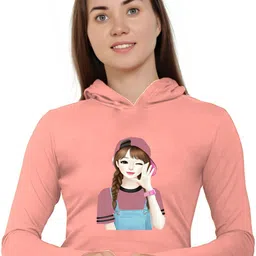 LECOWAR Women Graphic Printed Hooded T-shirt-picture-16