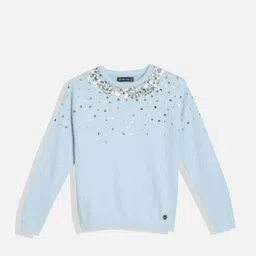 Allen Solly Junior Girls Embroidered Pullover with Embellished Sweater-image-48