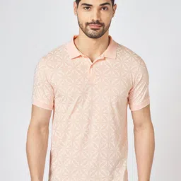 BYFORD by Pantaloons Men Geometric Printed Polo Collar Cotton Slim Fit T-shirt-image-73