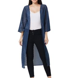 Iti Geometric Self Design Longline Open Front Shrug-41